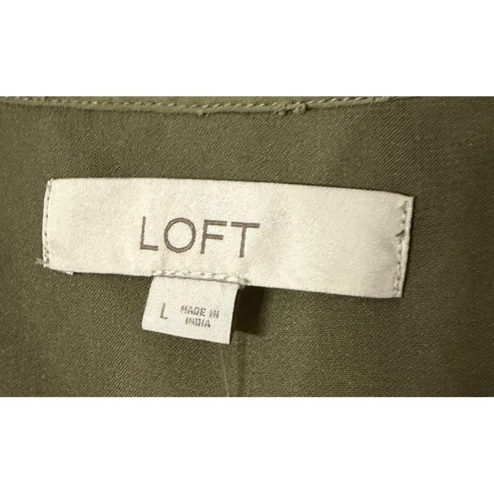 NWT Ann Taylor LOFT Womens Long‎ Sleeve Lined Casual Green Top Shirt Size Large - Picture 6 of 12